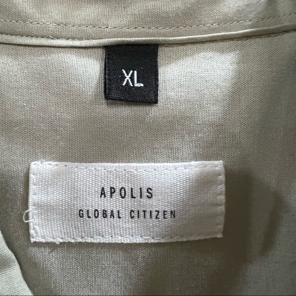 Apolis Global Citizen Military Woven Button Linen Work LS Shirt Men’s XL Office - Picture 3 of 10